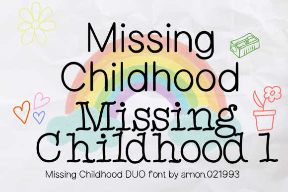 Missing Childhood Font: A Playful Handwritten Typeface for Warm Brand Identities
