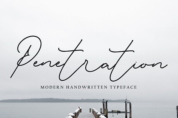 Penetration Script Font for Handmade Labels & Invitations
