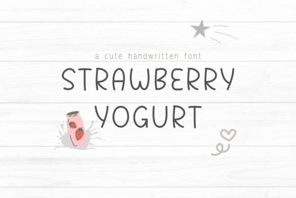 Strawberry Yogurt Font: A Handwritten Script for Craft Labels & Printables